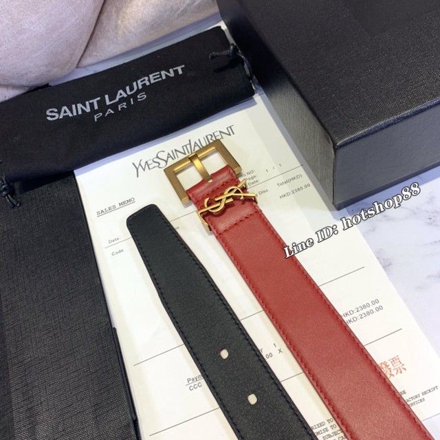 Saint Laurent女士皮帶 聖羅蘭金扣小牛皮腰帶  jjp1754